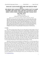 Tour du lịch đi bộ miễn phí cho khách Pháp ngữ: Mô hình thực hành kỹ năng ngôn ngữ và nghề nghiệp cho sinh viên chuyên ngành du lịch, khoa Tiếng Pháp, trường Đại học Ngoại ngữ,