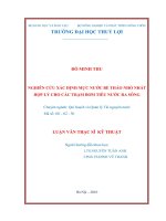 Nghiên cứu xác định mực nước bể tháo nhỏ nhất hợp lý cho các trạm bơm tiêu nước ra sông 