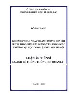Nghiên cứu các nhân tố ảnh hưởng đến chia sẻ tri thức giữa các giảng viên trong các trường đại học công lập khu vực hà nội 