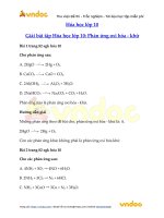 Giải bài tập Hóa học lớp 10: Phản ứng oxi hóa khử