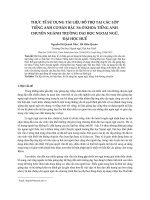 Thực tế sử dụng tài liệu bổ trợ tại các lớp tiếng Anh cơ bản bậc 3-6 ở khoa tiếng Anh chuyên ngành trường Đại học Ngoại ngữ, Đại học Huế