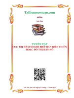 Chuyên đề cực trị hàm số khi biến bảng biến thiên và đồ thị