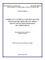 Nghiên cứu vai trò của bão hòa oxy máu tĩnh mạch chủ trên liên tục trong hồi sức huyết động bệnh nhân sốc nhiễm khuẩn tt 