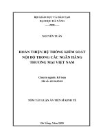 Hoàn thiện hệ thống kiểm soát nội bộ trong các ngân hàng thương mại việt nam tt 