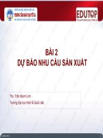 Bài giảng Quản trị tác nghiệp: Bài 2 - Ths. Trần Mạnh Linh