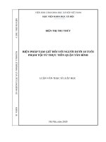 Biện pháp tạm giữ đối với người dưới 18 tuổi phạm tội từ thực tiễn quận tân bình 