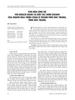 Văn hóa ứng xử với khách hàng và đối tác kinh doanh của người Hoa Triều Châu ở thành phố Sóc Trăng, tỉnh Sóc Trăng