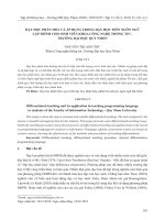 Dạy học phân hóa và áp dụng trong dạy học môn Ngôn ngữ lập trình cho sinh viên khoa Công nghệ thông tin - trường Đại học Quy Nhơn