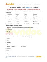 Đề thi trắc nghiệm từ vựng unit 6 môn Tiếng Anh lớp 10