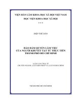 Bảo đảm quyền làm việc của người khuyết tật từ thực tiễn thành phố hồ chí minh 