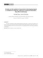 Nghiên cứu hệ thống các bài tập phát triển sức mạnh tốc độ môn Bóng đá cho sinh viên ngành Giáo dục thể chất, Trường Đại học Quy Nhơn