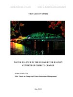 Water balance in the huong river basin in context of climate change 
