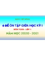 6 đề ôn tập giữa học kỳ 1 toán 11 năm học 2020 – 2021 