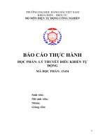 BÁO cáo thuc hanh li thuyet  dieu khien tu dong