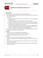 Bài giảng Lập dự án đầu tư - Bài 5: Thẩm định tài chính dự án đầu tư