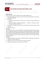 Bài giảng Quản trị chiến lược - Bài 1: Đại cương về quản trị chiến lược