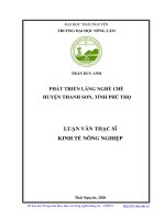 Phát triển làng nghề chè huyện thanh sơn, tỉnh phú thọ 