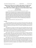 Khảo sát lỗi sai của sinh viên khoa ngoại ngữ, Đại học Thái Nguyên khi dịch trực tiếp từ Hán Việt sang tiếng Trung và giải pháp khắc phục