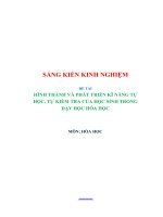 Hình thành và phát triển kĩ năng tự học, tự kiểm tra của học sinh trong dạy học hóa học 