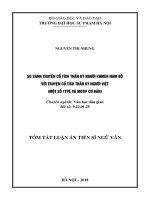 Tóm tắt Luận án Tiến sĩ Ngữ văn: So sánh truyện cổ tích thần kỳ người Khmer Nam Bộ với truyện cổ tích thần kỳ người Việt (một số type và motif cơ bản)