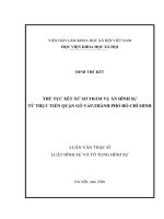 Thủ tục xét xử sơ thẩm các vụ án hình sự từ thực tiễn Quận Gò Vấp, Thành phố Hồ Chí Minh