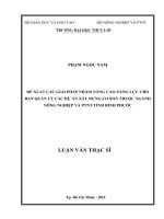 Đề xuất các giải pháp nhằm nâng cao năng lực cho ban quản lý các dự án xây dựng cơ bản thuộc ngành nông nghiệp và PTNN tỉnh bình phước 