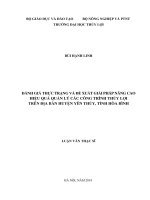Đánh giá thực trạng và đề xuất giải pháp nâng cao hiệu quả quản lý các công trình thủy lợi trên địa bàn huyện yên thủy, tỉnh hòa bình 