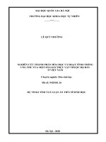 NGHIÊN CỨU THÀNH PHẦN HÓA HỌC VÀ HOẠT TÍNH CHỐNG UNG THƢ CỦA MỘT SỐ LOÀI THỰC VẬT THUỘC HỌ RÁY