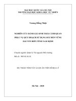 NGHIÊN CỨU ĐÁNH GIÁ SINH THÁI CẢNH QUAN PHỤC VỤ QUY HOẠCH SỬ DỤNG ĐẤT BỀN VỮNG