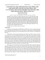 Giải pháp dạy học môn Phương ngữ tiếng Việt cho sinh viên chuyên ngành tiếng Việt và văn hóa Việt Nam ở trường Đại học Bạc Liêu theo hướng phát triển năng lực