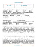 Đề Thi Thử THPT Quốc Gia Môn Tiếng Anh 2020 Trường Chuyên Bắc Ninh Lần 1 - Đề Thi Thử Tốt Nghiệp THPT Tiếng Anh 2021 - Thư Viện Học Liệu