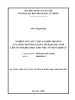 NGHIÊN CỨU SỨC CHỊU TẢI MÔI TRƢỜNG CỦA SÔNG TRƢỜNG GIANG, TỈNH QUẢNG NAM