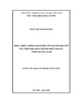 Thực hiện chính sách đối với người khuyết tật trên địa bàn thành phố tam kỳ, tỉnh quảng nam