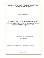 Đề xuất giải pháp về quản lý và kỹ thuật bảo đảm chất lượng thi công bê tông đầm lăn (RCC) công trình thủy điện xekaman 1 