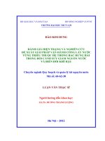 Đánh giá hiện trạng và nghiên cứu đề xuất giải pháp vận hành cống lấy nước vùng triều thuộc hệ thống bắc hưng hải trong bối cảnh suy giảm nguồn nước và biến đổi khí hậu 