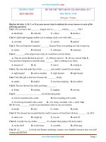 Đề Thi Thử THPT Quốc Gia Môn Tiếng Anh 2020 Trường Hàn Thuyên Lần 1 - Đề Thi Thử Tốt Nghiệp THPT Tiếng Anh 2021 - Thư Viện Học Liệu