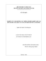 Nghiên cứu ảnh hưởng các thông số điều khiển góc lái đến hành lang quét của xe con khi chuyển làn đường