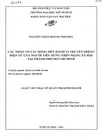 các nhân tố tác động đến hành vi truyền miệng điện tử của người tiêu dùng trên mạng xã hội tại thành phố chí minh 