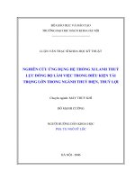 Nghiên cứu ứng dụng hệ thống xi lanh thuỷ lực đồng bộ làm việc trong điều kiện tải trọng lớn trong ngành thuỷ điện, thủy lợi