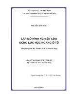 Lập mô hình nghiên cứu động lực học ngang ô tô