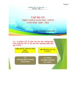TẬP HUẤN TRIỂN KHAI GIÁO DỤC STEM  NĂM HỌC 2020 - 2021