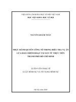 Thực hành quyền công tố trong điều tra các vụ án Lừa đảo chiếm đoạt tài sản từ thực tiễn Thành phố Hồ Chí Minh