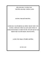 CHĂM sóc NGƯỜI BỆNH SAU PHẪU THUẬT TIỆT căn XƯƠNG CHŨM DO VIÊM TAI GIỮA mãn TÍNH có CHOLESTEATOMA và một số yếu tố LIÊN QUAN tại BỆNH VIỆN TAI mũi HỌNG TRUNG ƯƠNG 