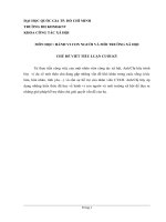 Tiểu luận môn Hành vi con người và môi trường xã hội