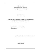 Tội tàng trữ trái phép chất ma túy trên địa bàn huyện trảng bom, tỉnh đồng nai 