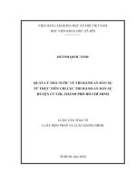 Quản lý nhà nước về thi hành án dân sự từ thực tiễn chi cục thi hành án dân sự huyện củ chi, TP HCM 
