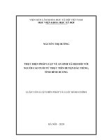 Thực hiện pháp luật về an sinh xã hội đối với người cao tuổi từ thực tiễn huyện dầu tiếng, tỉnh bình dương