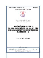 NGHIÊN cứu TÍNH AN TOÀN và tác DỤNG hỗ TRỢ điều TRỊ của CAO UP1 TRÊN BỆNH NHÂN UNG THƯ PHỔI KHÔNG tế bào NHỎ GIAI đoạn IIIB   IV 