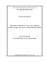 Thực hiện cơ chế một cửa tại ủy ban nhân dân phường từ thực tiễn quận 11, thành phố hồ chí minh 