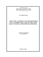 THỎA ước LAO ĐỘNG tập THỂ THEO PHÁP LUẬT LAO ĐỘNG VIỆT NAM từ THỰC TIỄN QUẬN tân PHÚ, THÀNH PHỐ hồ CHÍ MINH